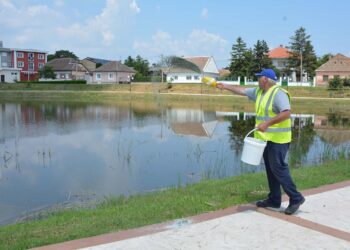 Tretman biološkog suzbijanja larvi komaraca 7. juna u Opovu