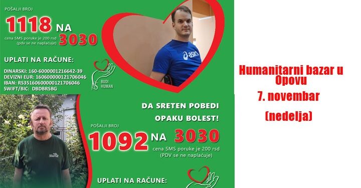 Humanitarni bazar u Opovu: Prijavite se, učestvujte i budite deo humanitarne akcije