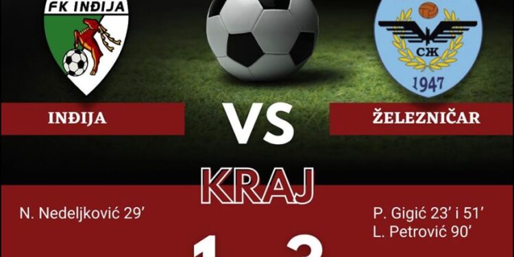 FK Železničar pobedio lidera Inđiju sa 3:1