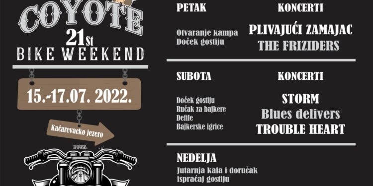 “Dani moto kampovanja” na jezeru u Kačarevu od 15. do 17. jula