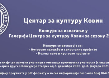 Raspisan konkurs za izlaganje u galeriji Centra za kulturu Kovin u 2021. godini