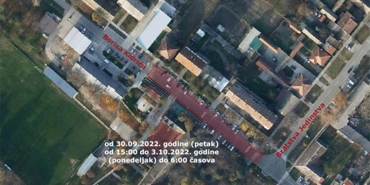 Obaveštenje: Zatvara se deo ulice Borisa Kidriča u Opovu