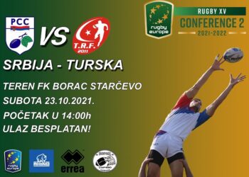 Ragbi utakmica reprezentacija Turske i Srbije igraće se 23. oktobra u Starčevu