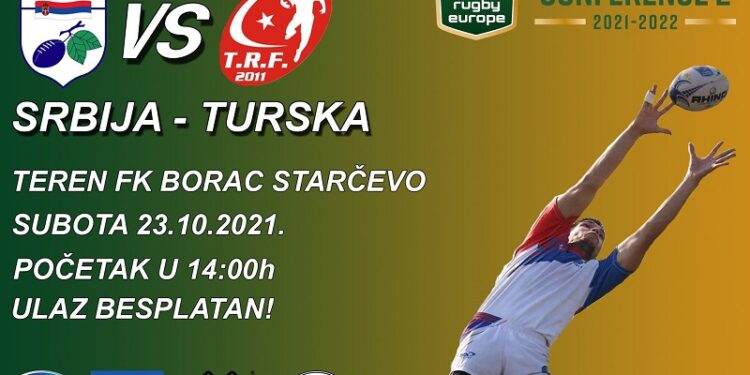 Ragbi utakmica reprezentacija Turske i Srbije igraće se 23. oktobra u Starčevu