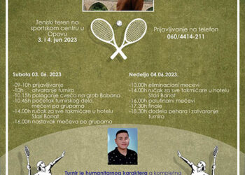 Memorijalni teniski turnir u Opovu: Humanitarni karakter turnira, prijave u toku
