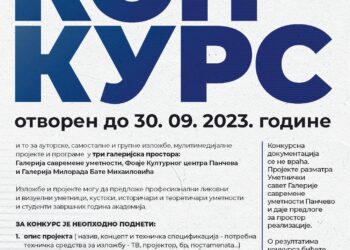 Raspisan konkurs za izlaganje u galerijskim prostorima Kulturnog centra Pančevo u 2024. godini