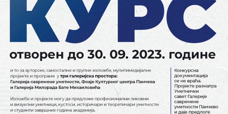 Raspisan konkurs za izlaganje u galerijskim prostorima Kulturnog centra Pančevo u 2024. godini