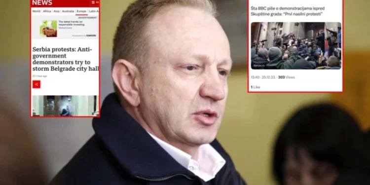 Tabloid „Danas“ preneo BBC: „Đilasova koalicija je započela nasilje u Beogradu i nasilno otimanje vlasti!“
