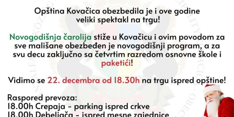 I ove godine Novogodišnja čarolija za mališane u opštini Kovačica