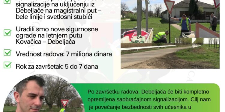 Debeljača kompletno opremljena saobraćajnom signalizacijom