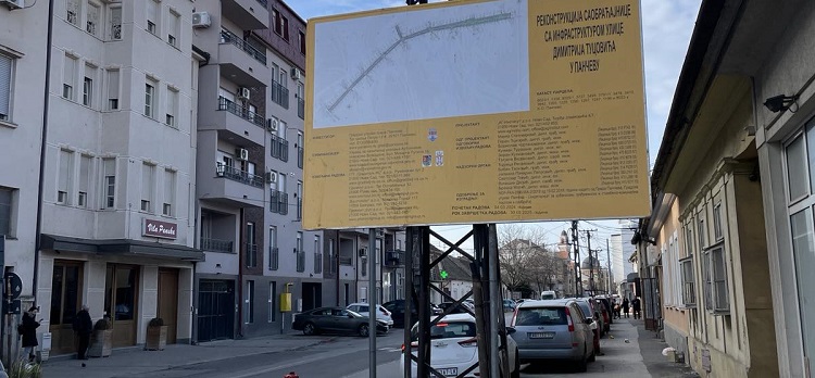 Deo ulice Dimitrija Tucovića zatvara se za saobraćaj od ponedeljka 13. maja