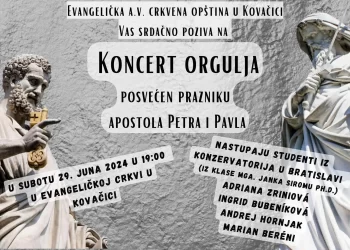 U subotu koncert orgulja u Kovačici