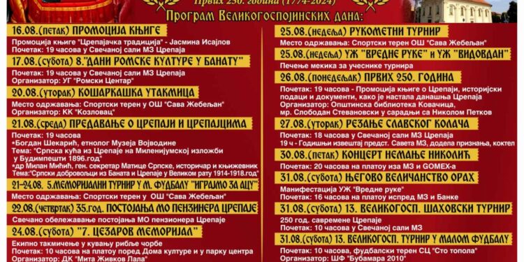 Velikogospojinski dani u Crepaji ovog vikenda