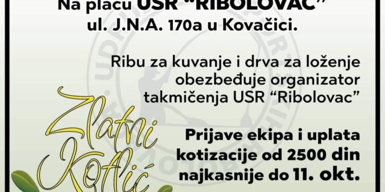 Zlatni kotlić u Kovačici 13. oktobra, danas poslednji dan prijava