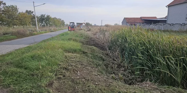 Čišćenje drenažnih kanala u Jabuci