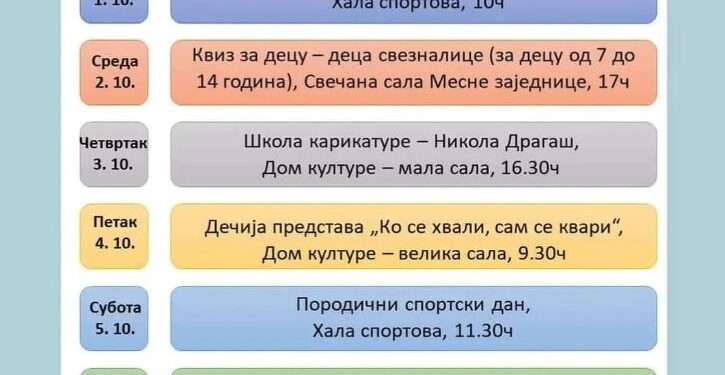 Dečja nedelja u Jabuci: Pogledajte program
