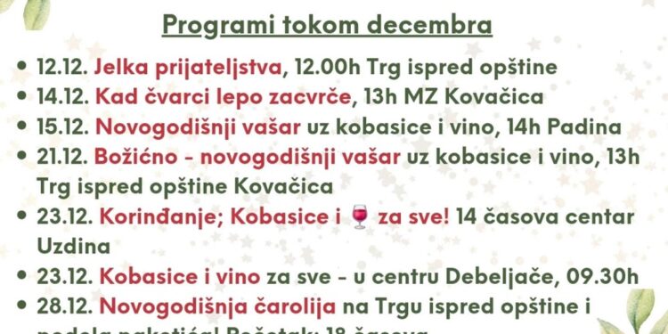 Praznična atmosfera u Opštini Kovačica sve snažnija
