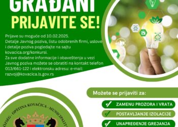 Opština Kovačica raspisala Javni poziv za unapređenje mera energetske efikasnosti