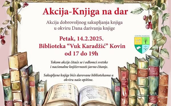 Dan darivanja knjige i javno čitanje ovog petka u kovinskoj biblioteci