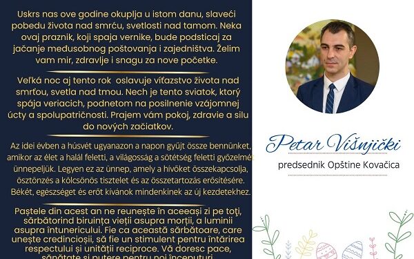 Uskršnja čestitka Opštine Kovačica