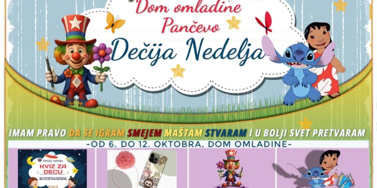 Oktobar u Domu omladine Pančevo započinje na najlepši način – obeležava se Dečija nedelja!