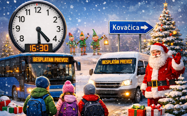 Objavljen raspored besplatnog prevoza za novogodišnje paketiće u Kovačici – polasci u 16.30 časova