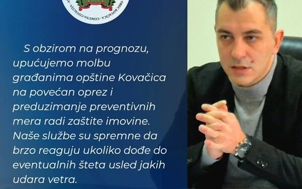 Upozorenje RHMZ-a i Sektora za vanredne situacije: Mogućnost za olujne udare vetra u Južnom Banatu u nedelju i ponedeljak