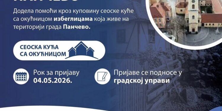 Grad Pančevo: Javni poziv izbeglim licima za kupovinu seoske kuće sa okućnicom