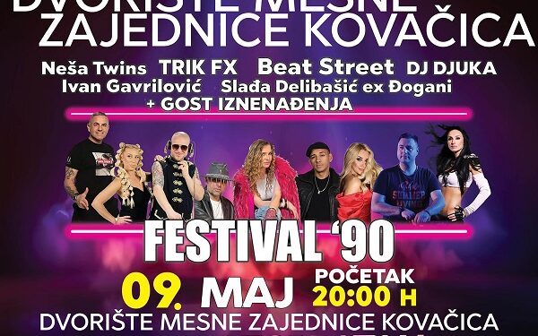 Kovačica domaćin „Festivala ’90“: Spektakl uz poznata imena i besplatan ulaz