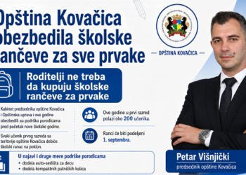 Opština Kovačica: Roditelji prvaka – ranac je obezbeđen!