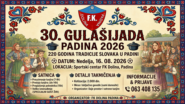 Prijave za Gulašijadu u Padini do 15. avgusta