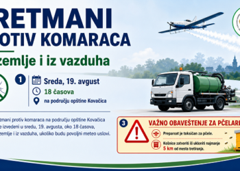 Kovačica: Tretman komaraca sa zemlje i iz vazduha 19. avgusta