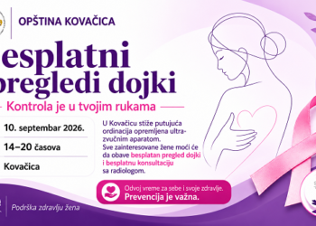 Besplatni pregledi dojki u Kovačici: „Kontrola je u tvojim rukama“