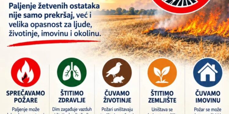 Opština Kovačica: Ne palite žetvene ostatke
